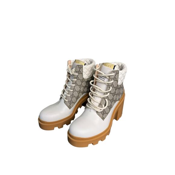 Gucci NIB GG Supreme Combat Boots in White Size 40.5 - Picture 4 of 16